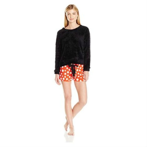 HUE Fleece Shirt & Boxer Pajama Set Polka Dots - Picture 1 of 6
